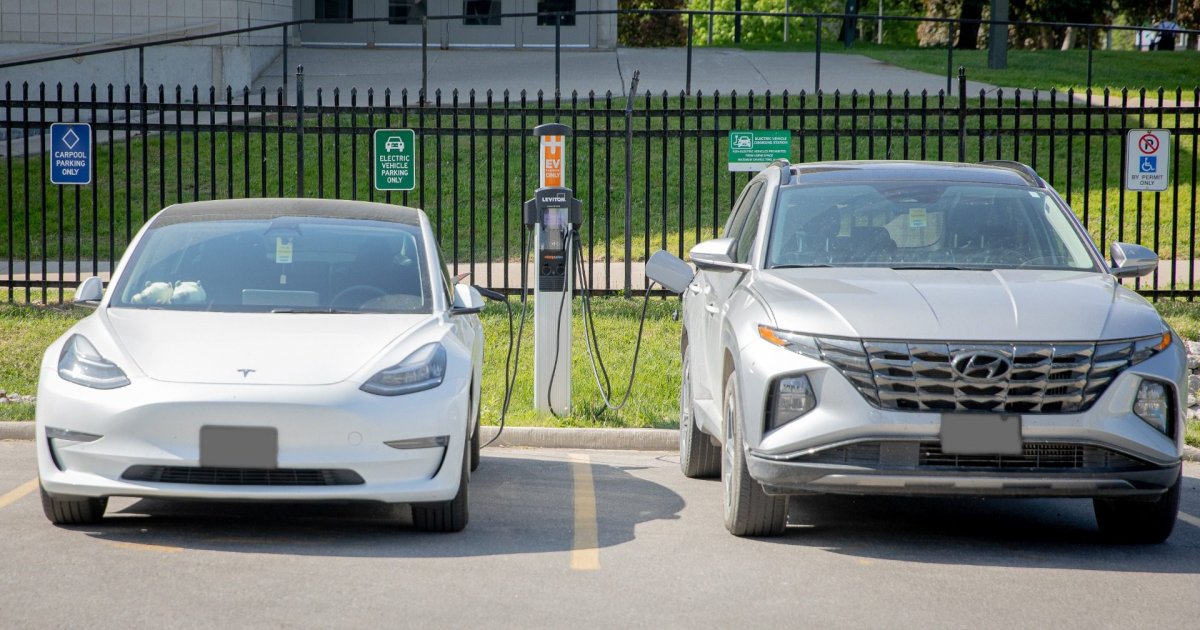 New EV chargers will be installed across campus to serve as many people as possible. Western already operates six EV chargers, including these two in Alumni/Thompson parking lot.
