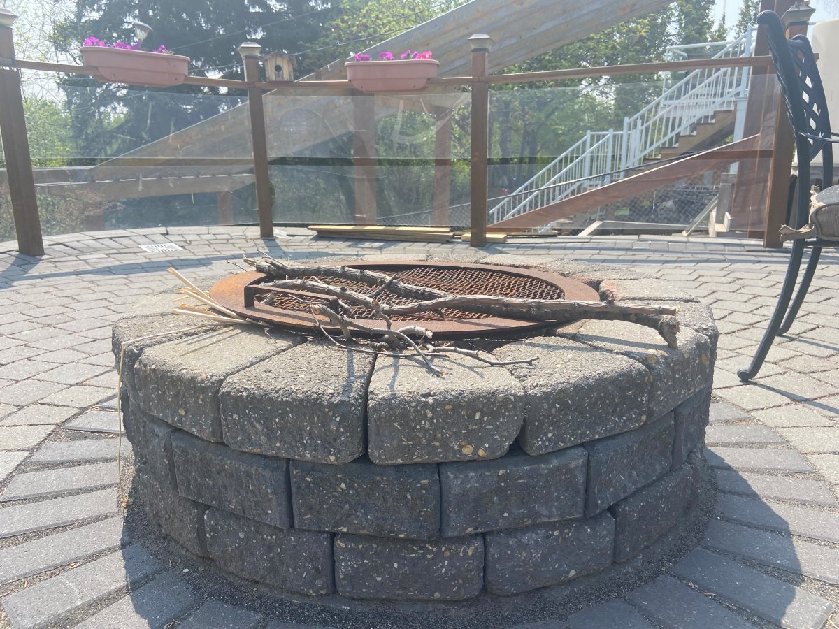 Back yard fire pit in northwest Calgary. A Fire Advisory has been issued for the City of Calgary.