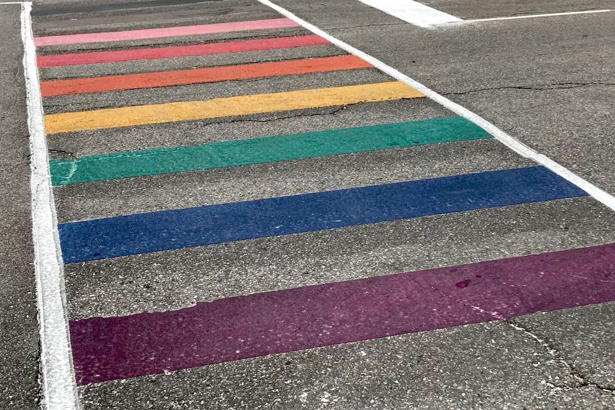 This crosswalk was painted white on Tuesday night.