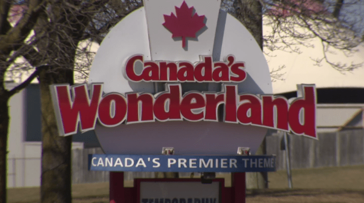 A sign for Canada's Wonderland is seen in this file image.