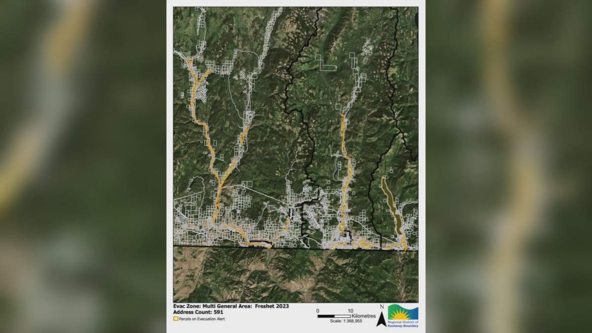 Evacuation alert map RDKB