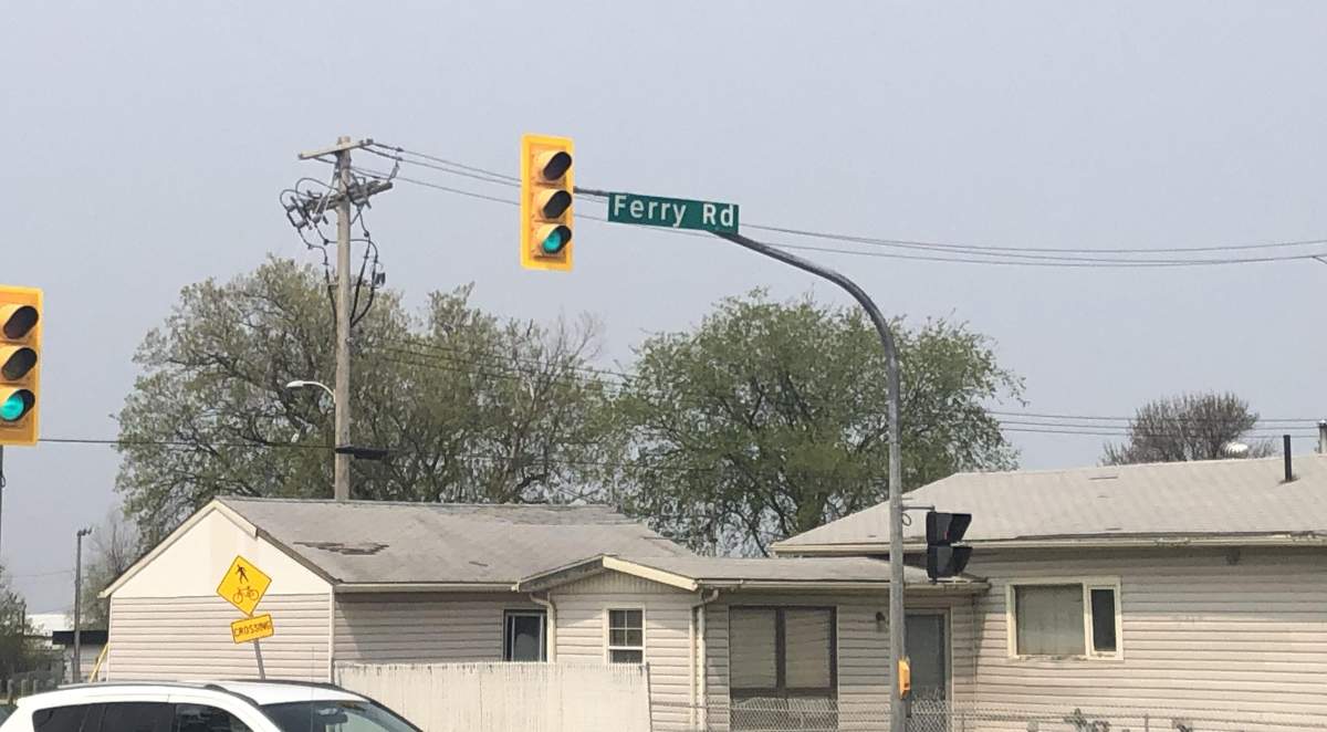 A Ferry Road street sign.