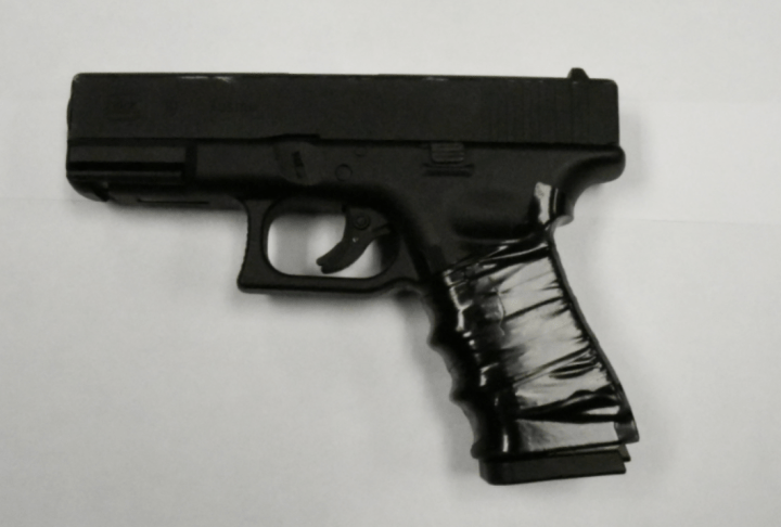 An imitation firearm used during the robberies was seized during a search warrant in March, police said.