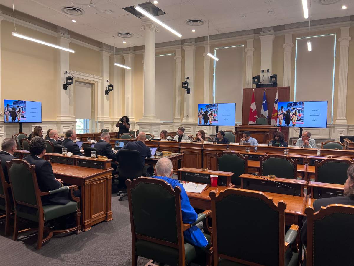 Montreal's fire department discussed its annual report at city hall on Tuesday. May 30, 2023.
