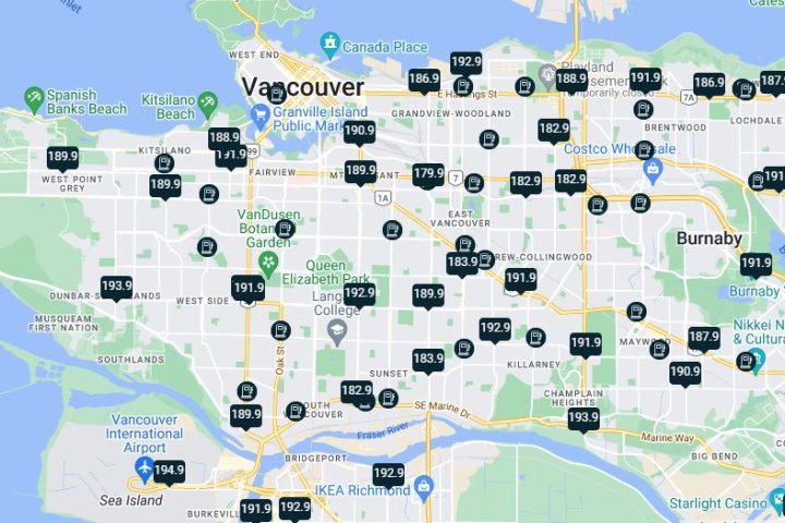 ‘Not over yet’: Gas prices continue to climb in Metro Vancouver, nearing $2 a litre
