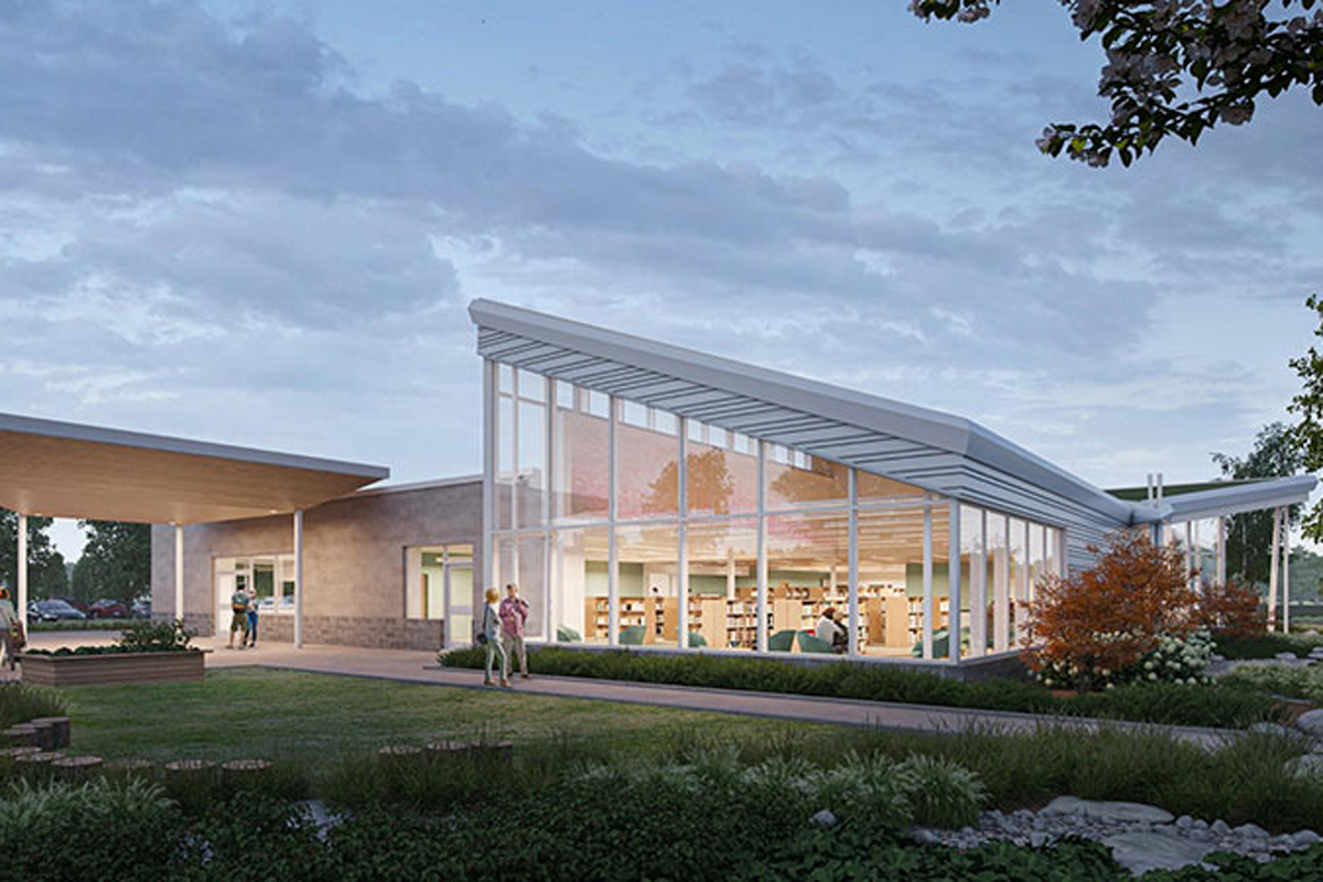 The new library will be built at the corner of Bleams and Fischer-Hallman roads.