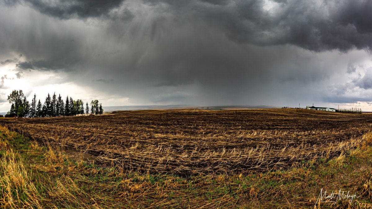 Storm clouds near Balzac, Alta. on the afternoon of May 9.