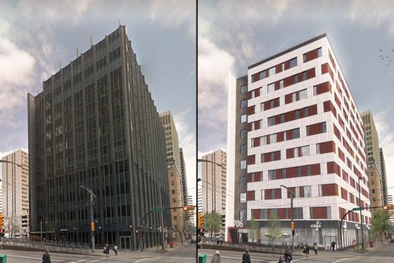Neoma building before and after