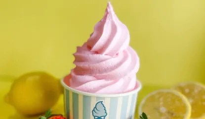 A refreshing, sweet and creamy treat of ice cream and pink strawberry lemonade.