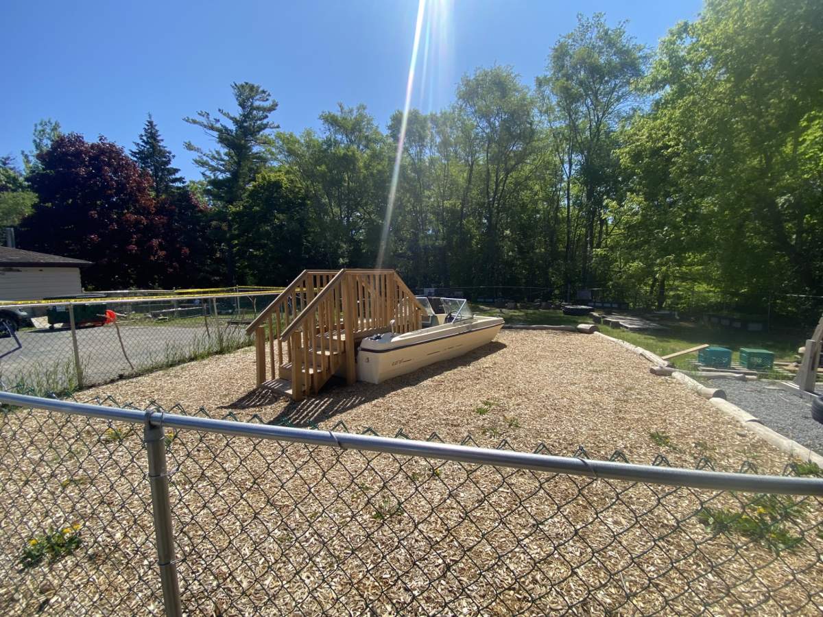 A part of the outdoor playground at the daycare in Hamilton Township where Northumberland OPP are investigating the death of a toddler on May 25, 2023.