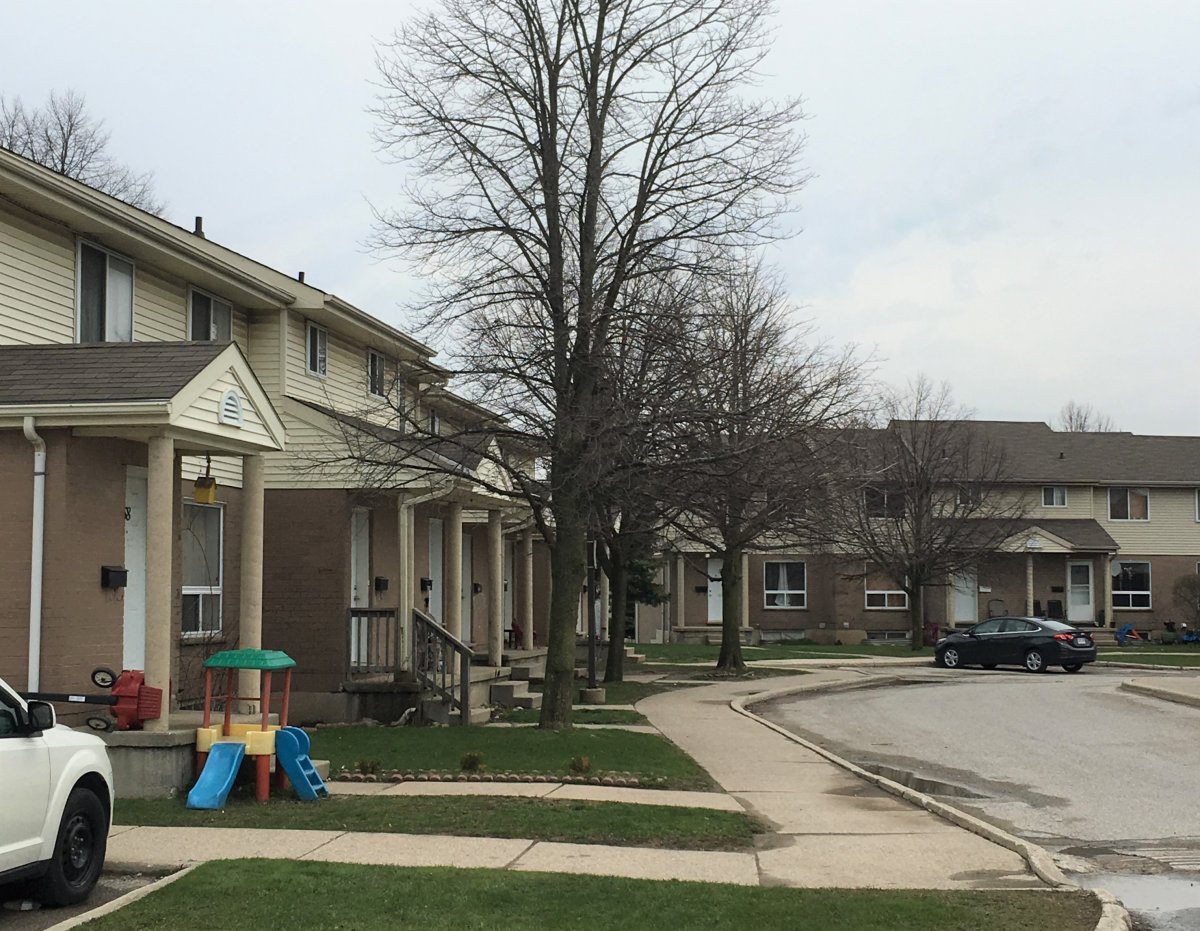 A row of homes in London, Ontario.