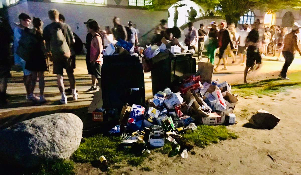 Vancouver's English Bay beach seen on Saturday night.  