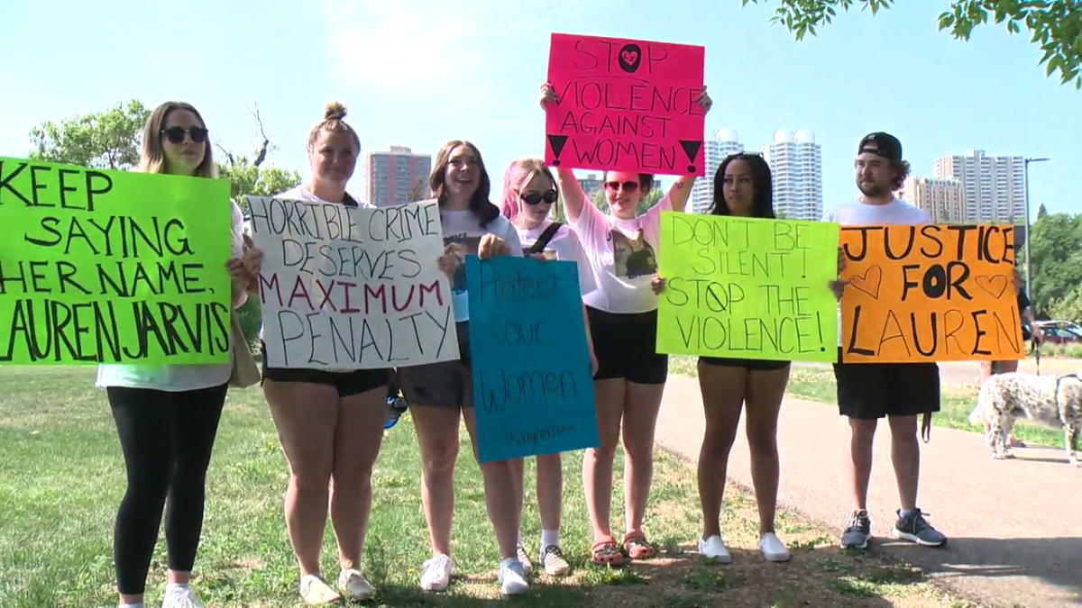 Family and friends of Edmonton murder victim Lauren Jarvis organized a walk to honour her life and raise funds for homicide victims.
