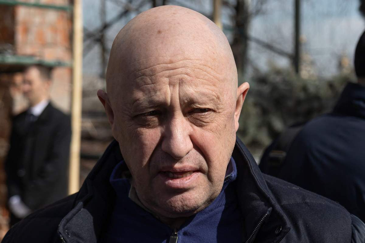 Yevgeny Prigozhin is pictured up close. His face fills the frame, and he is bald.