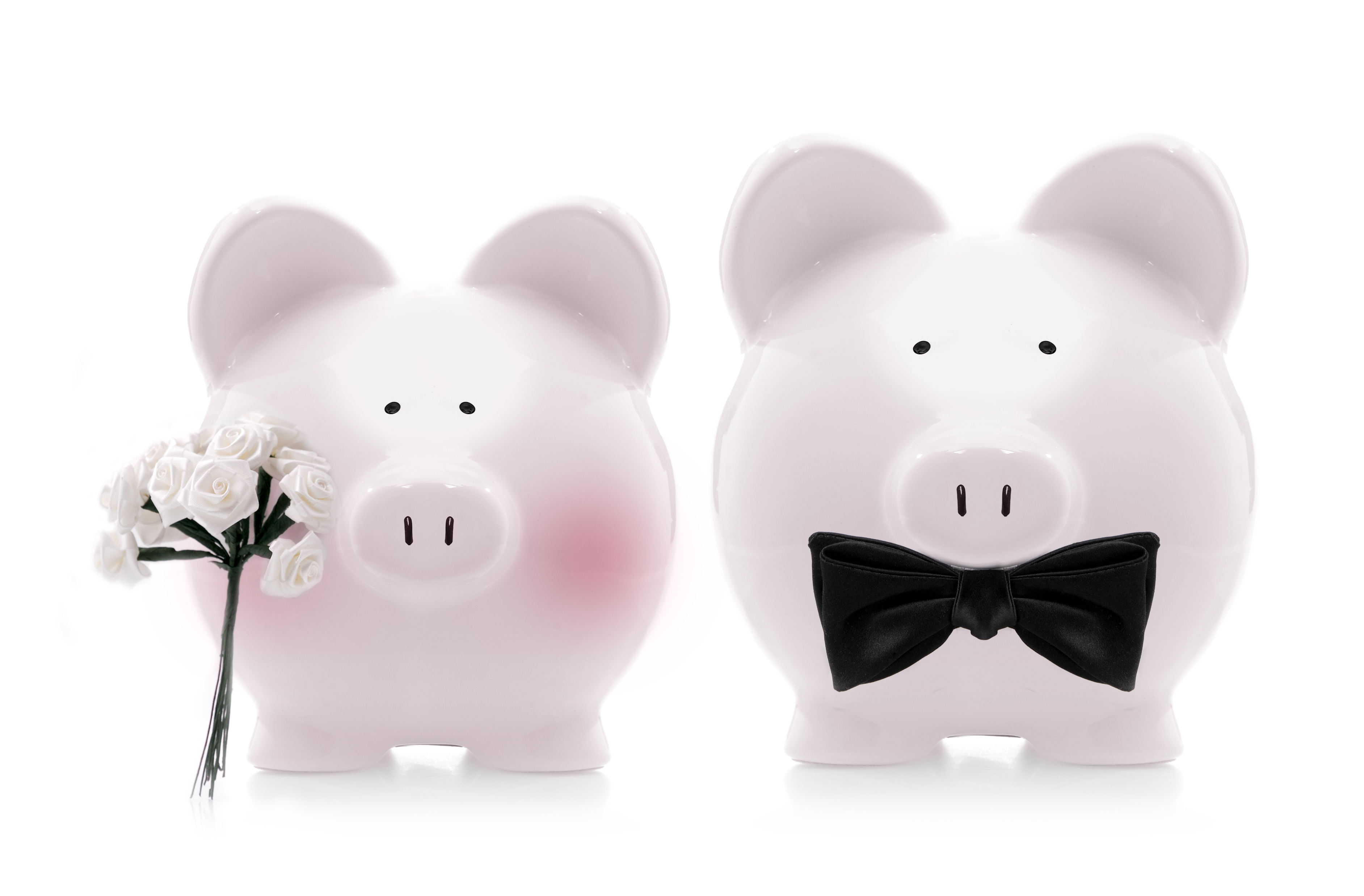 two piggy banks getting married