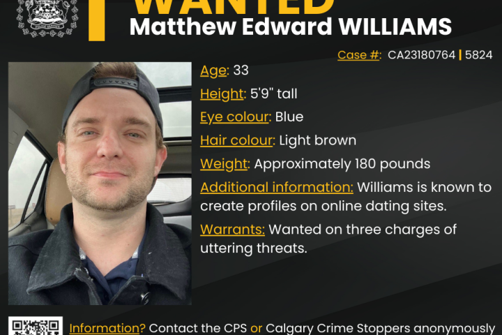 Calgary police issue warrants to man allegedly threatening women on online dating sites