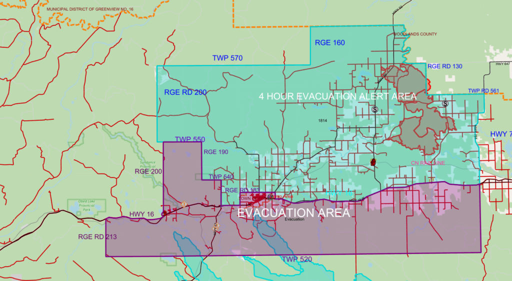 Evacuation order being lifted at 6pm June 14 for some parts of Yellowhead County.