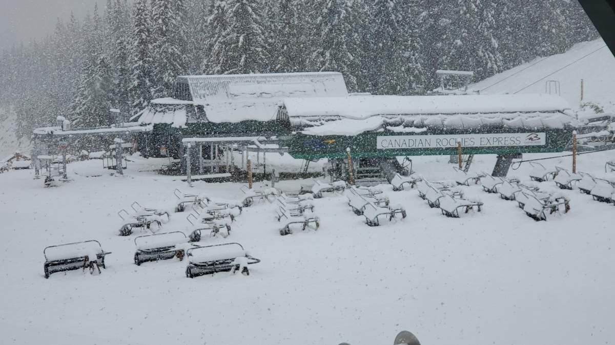 Snow in Jasper at Marmont Basin on Monday, June 19, 2023.