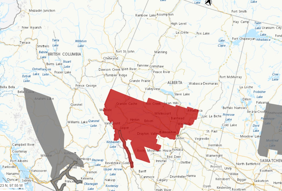 Rainfall warnings on June 19, 2023.