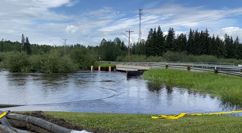 Flooding in Peers, an Alberta hamlet in Yellowhead County on Tuesday, June 20, 2023.