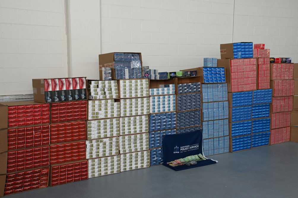 Almost 1 million illegal cigarettes were seized by Saskatoon Police Service this week.