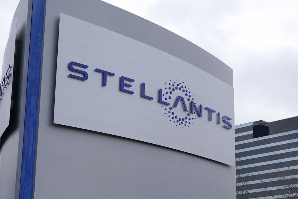 The Stellantis sign is seen outside the Chrysler Technology Center, Tuesday,, in Auburn Hills, Mich. In this file photo taken on Jan. 19, 2021. THE CANADIAN PRESS/AP-Carlos Osorio.