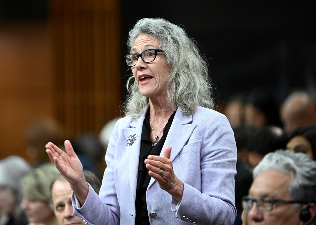 Minister of Fisheries, Oceans and the Canadian Coast Guard Joyce Murray rises during Question Period in the House of Commons on Parliament Hill in Ottawa on Monday, May 29, 2023. THE CANADIAN PRESS/Justin Tang.