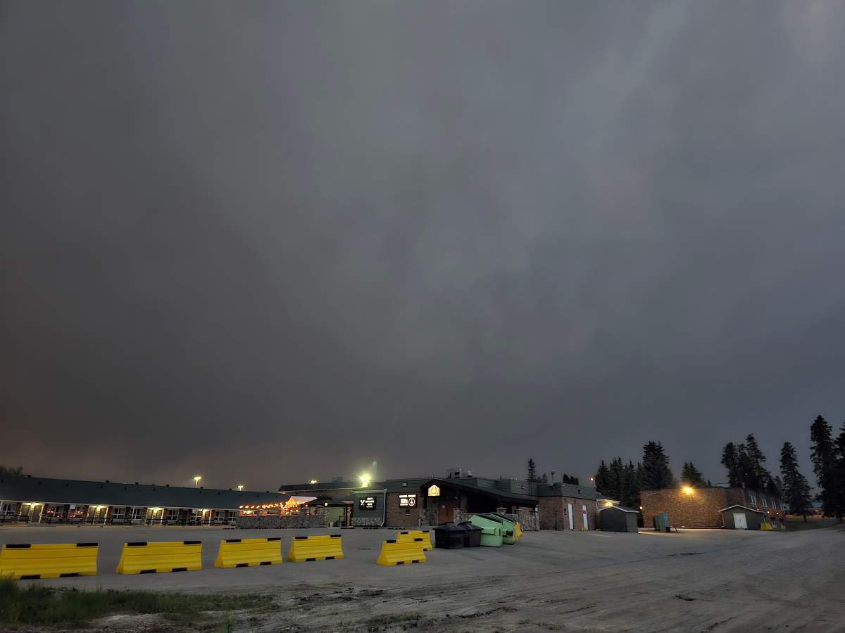 Wildfire smoke over Edson, Alta. on Friday, June 9, 2023.