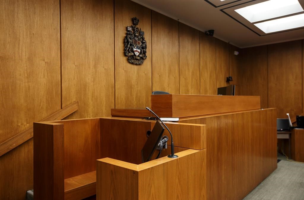 Witness box and judge's bench at the Edmonton Law Courts building, in Edmonton on Friday, June 28, 2019. 