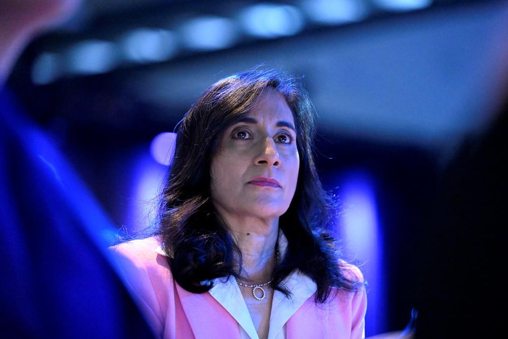 Anand said three of the recommendations remain to be fully addressed, two are in progress and elements of another three will require what she describes as sustained and everlasting efforts. THE CANADIAN PRESS/Justin Tang.