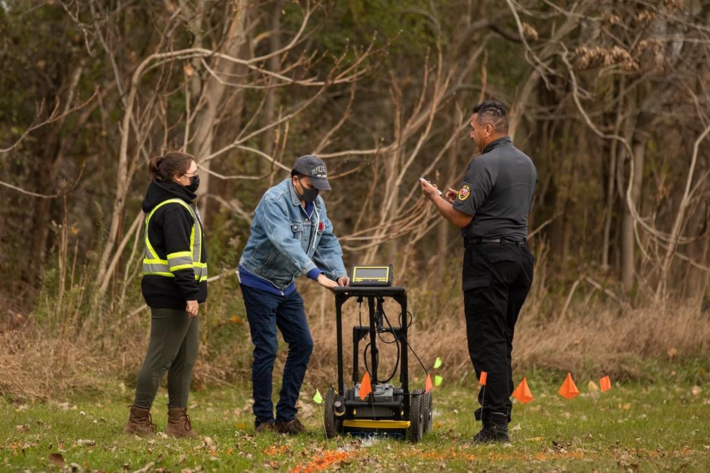 People use ground-penetrating radar.