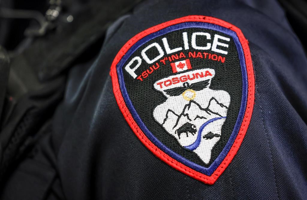 Tsuut’ina Nation Police Service crest is pictured on the Tsuut’ina Nation near Calgary, Wednesday, June 14, 2023.