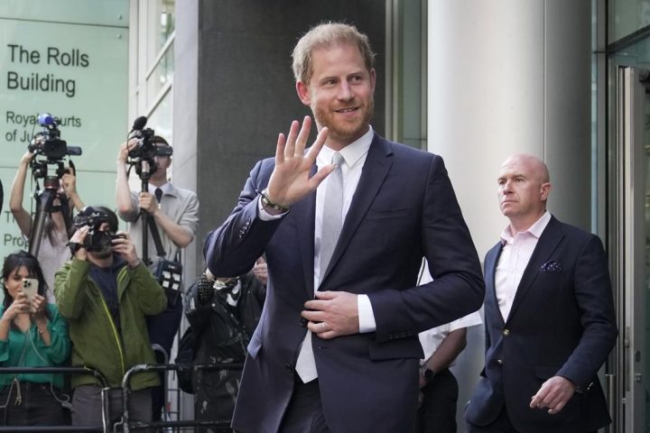FILE - Prince Harry leaves the High Court after giving evidence in London, Wednesday, June 7, 2023.