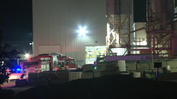 Emergency crews at the scene of a fatal industrial accident in Brampton on Wanless Drive.