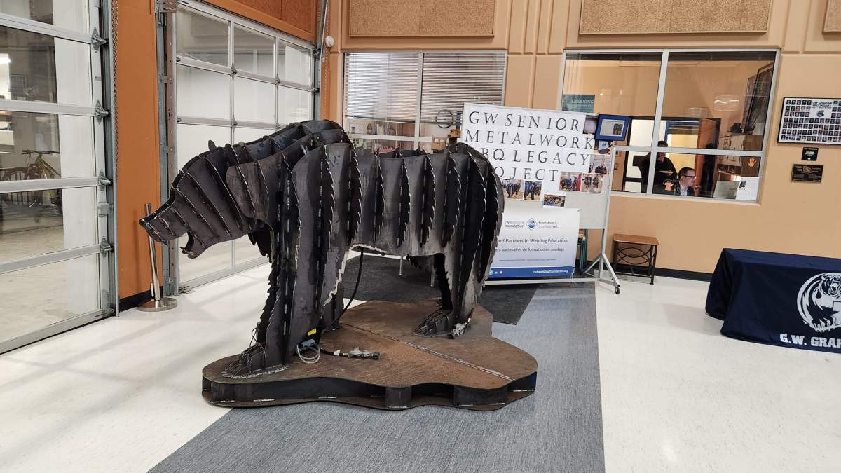 The process of building the giant Bear-B-Q.