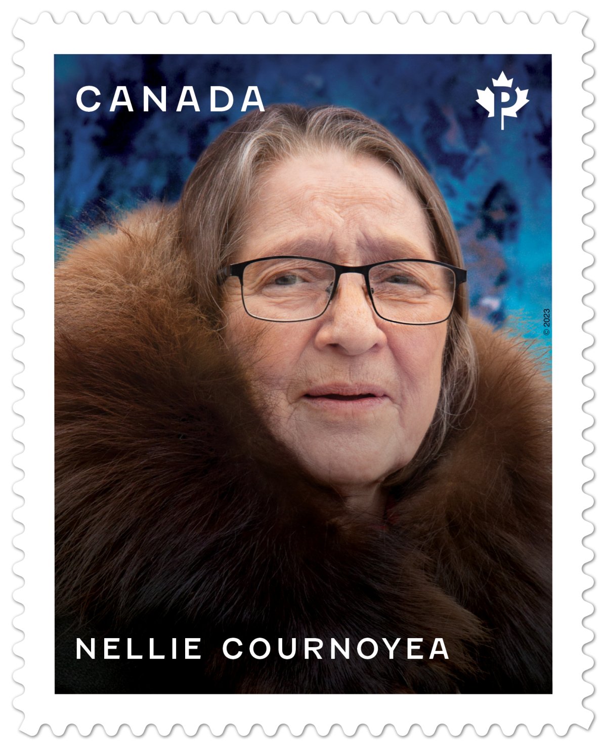 A stamp bearing the portrait of Nellie Cournoyea is seen in an undated handout photo. The first Indigenous woman to lead a provincial or territorial government in Canada is being honoured with a new stamp. Canada Post says it has unveiled a stamp in honour of Cournoyea, known as a champion of her people in Canada's western Arctic.
