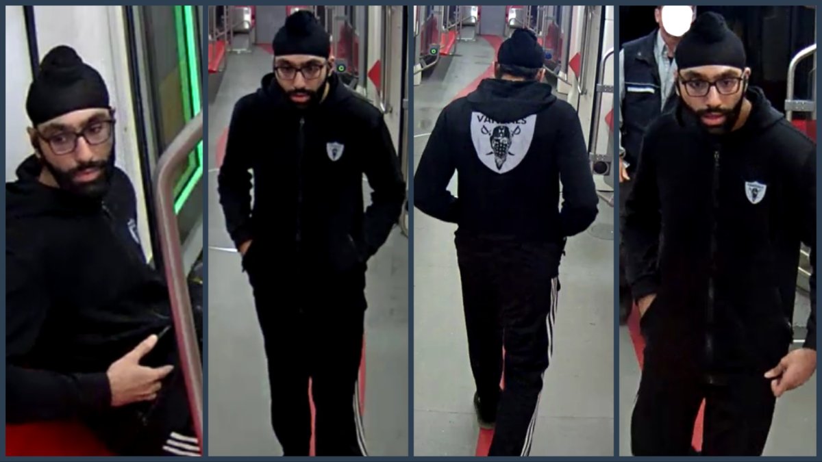 Surveillance images of the suspect in a downtown Calgary sex assault near a CTrain station on June 7.