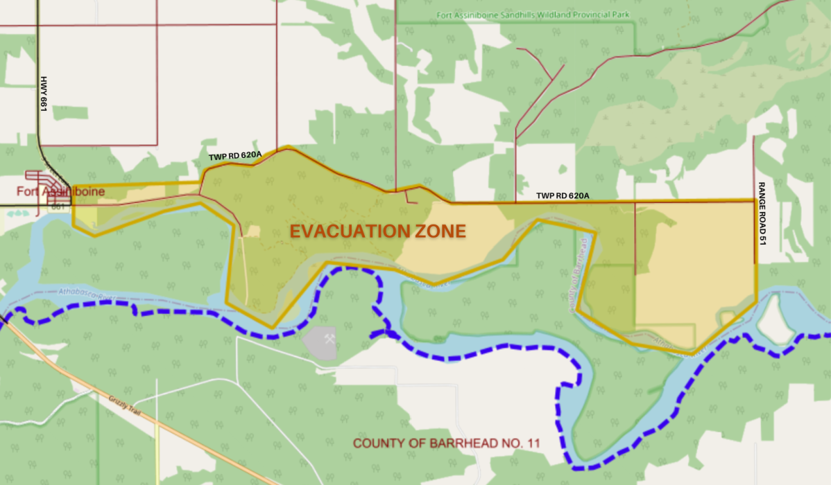 Properties near Whitecourt, Fort Assiniboine ordered to evacuate as rivers overflow - image
