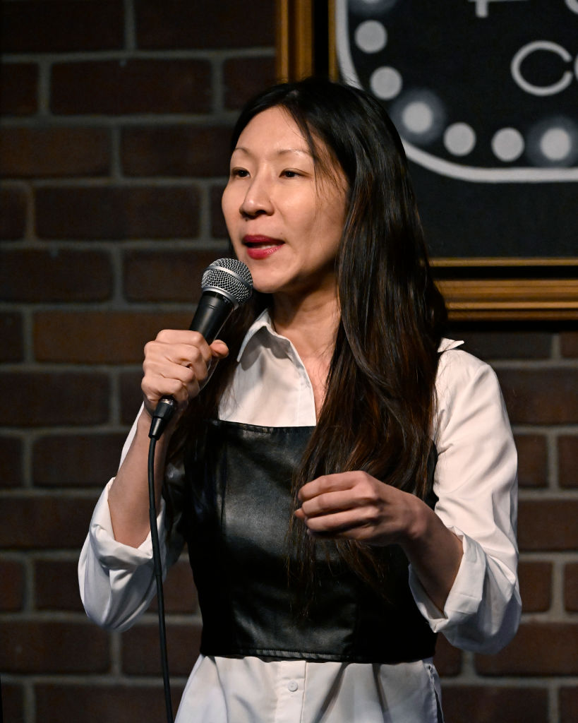 Comedian Jocelyn Chia performs during her appearance at Flappers Comedy Club and Restaurant Burbank on March 29, 2022 in Burbank, California.