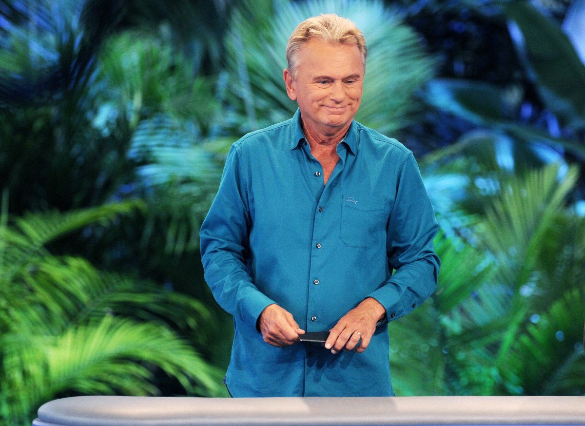 Pat Sajak in a blue shirt.