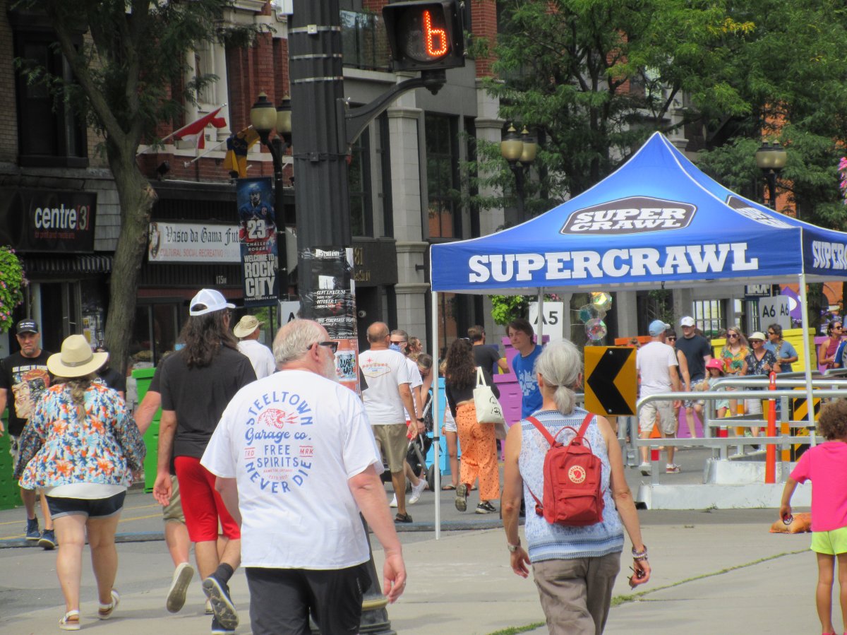 A photo from James Street in Hamilton Ont.  during the 2022 Supercrawl event.