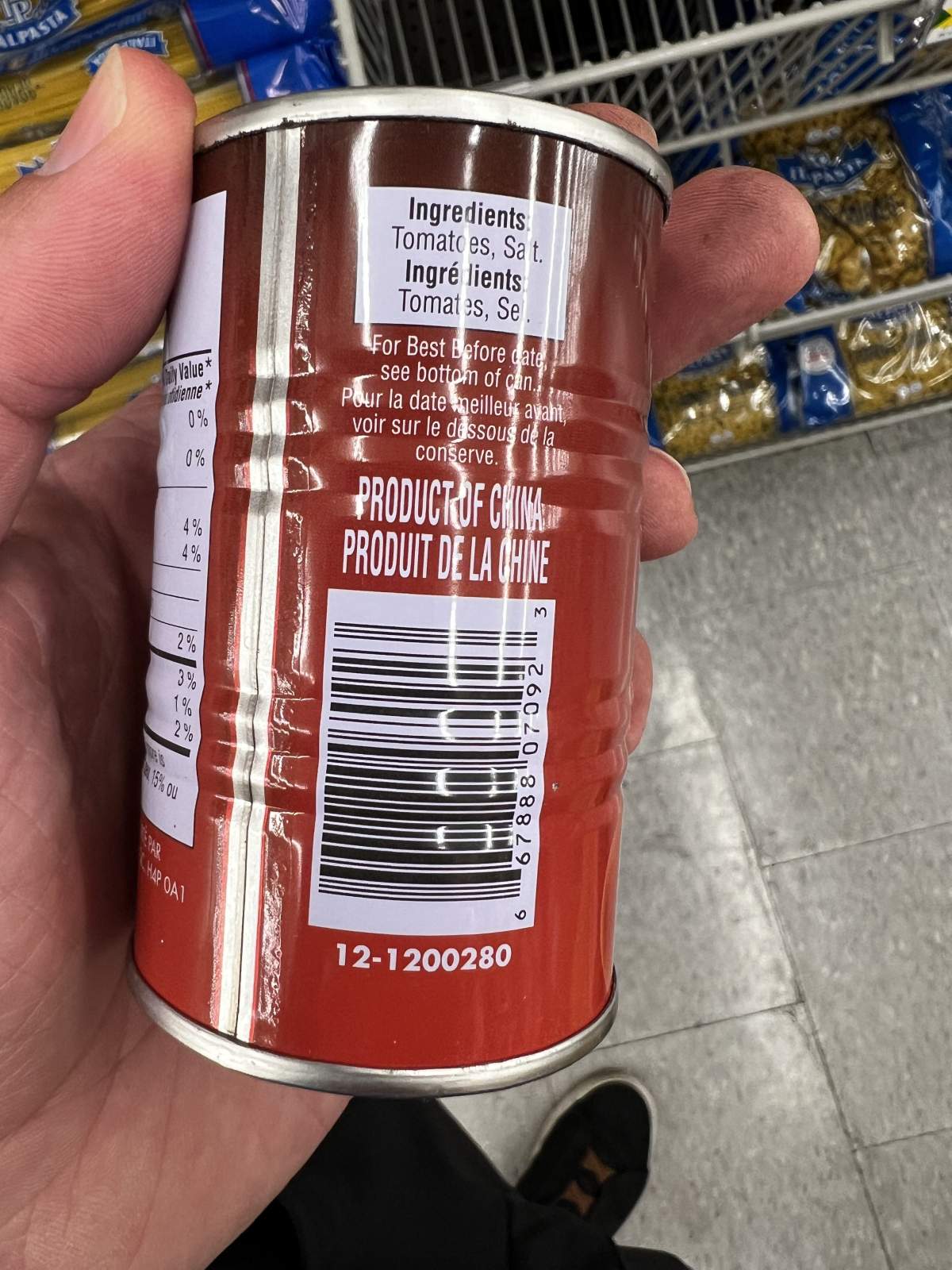 ‘Tasteful’ tomato paste, sold in Canada by Dollarama, is produced by Baoding Sanyuan Food Packing in China.