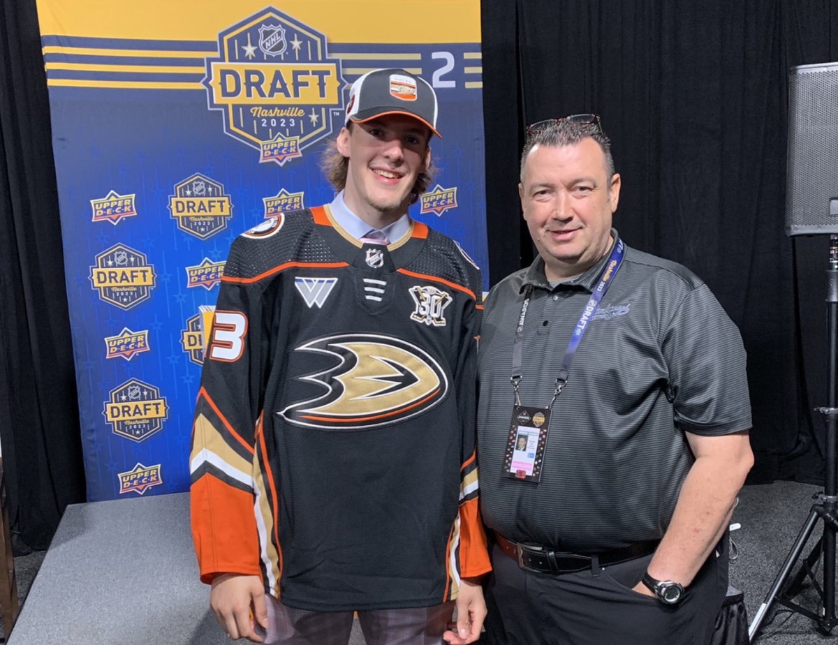 Peterborough Petes' defenceman Konnor Smith was drafted by the NHL's Anaheim Ducks on June 29, 2023. He joined Petes' GM Mike Oke in Nashville, Tenn., for the draft.