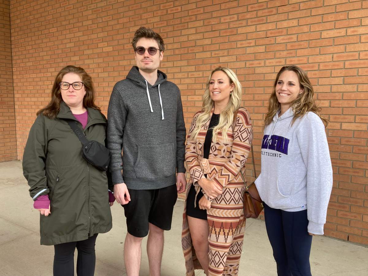 Former Legacy Christian Academy students (left to right) Robynne Cuthbert, Sean Kotelmach, Caitlin Erickson and Jen Beaudry.