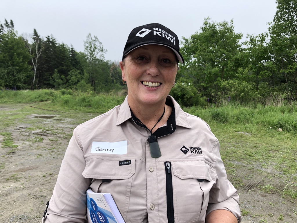 Jenny Calder, a volunteer from Taskforce Kiwi, arrived in the Halifax area from New Zealand on Wednesday.