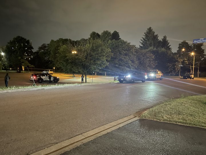 Toronto police on the scene of a stabbing reported in a Toronto park on Friday, June 10, 2023.