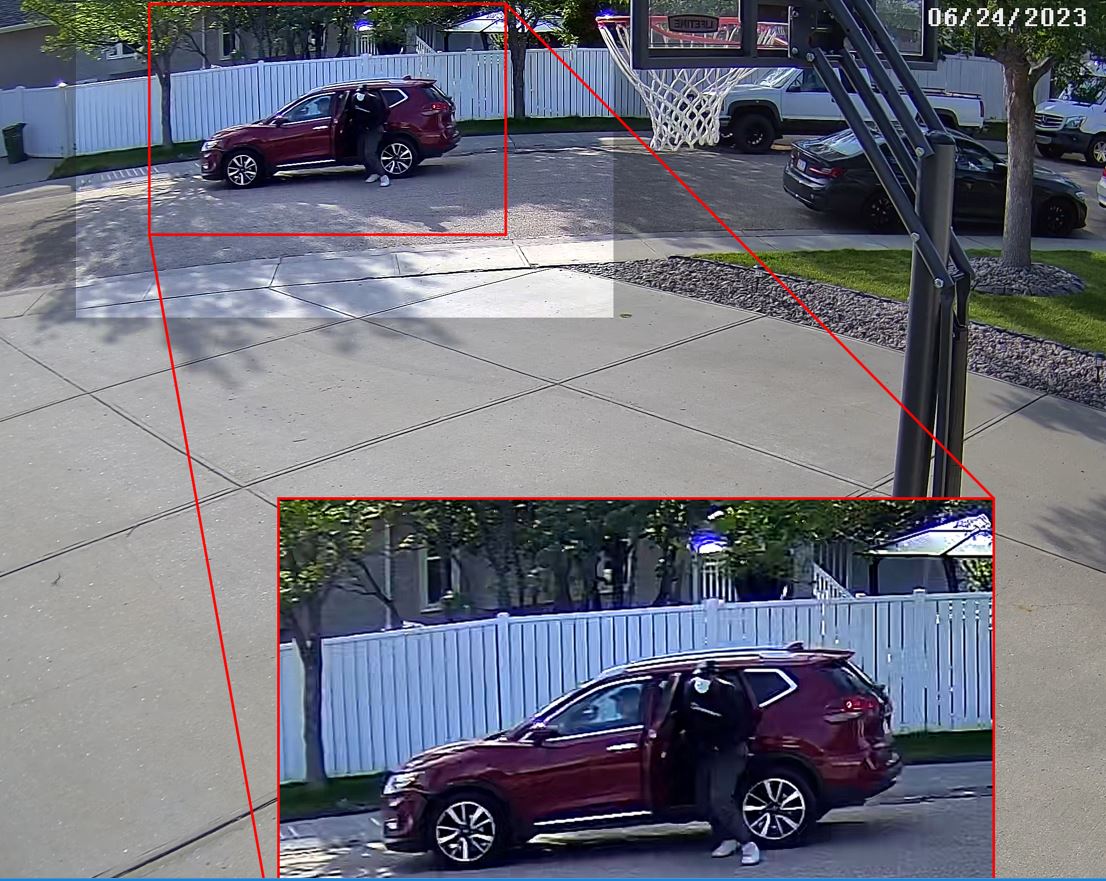 Two suspects pulled up in a red Nissan Rogue and started firing bullets at a man walking with his family on Ormsby Crescent in west Edmonton's Callingwood area on Saturday, June 24, 2023.