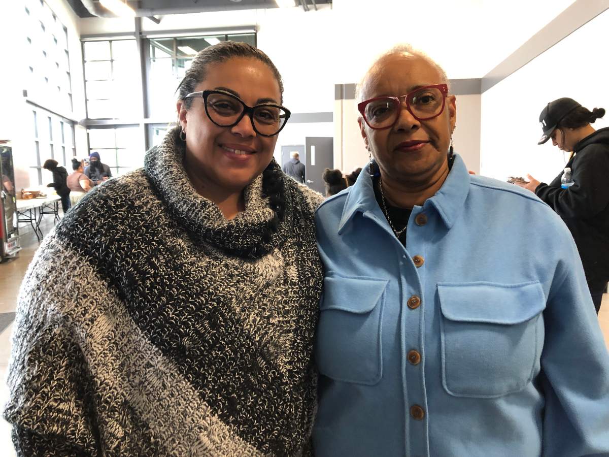 The IWK’s African Nova Scotian Service project manager Cynthia Jordan (left) stands with Lucasville resident Debra Lucas.