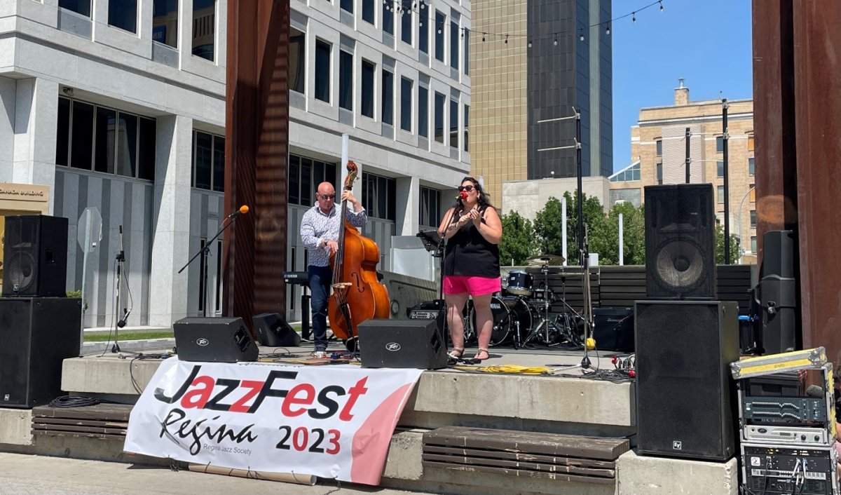Christie-Anne Blondeau, vocalist, and Fred Foerster, bassist, performing at this year’s Jazz Festival.