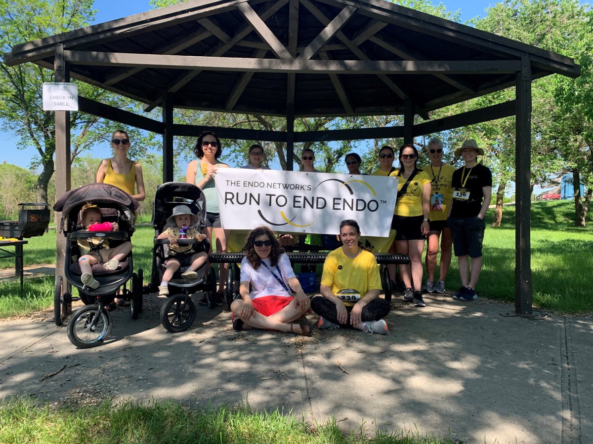 Participants gathered at Grassick Park on Sunday for the Running To End Endo event to raise awareness for endometriosis. 
